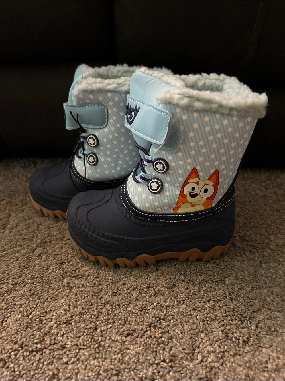 Bluey Kids Winter Boots with Plush Cuff. Rated for -20C
